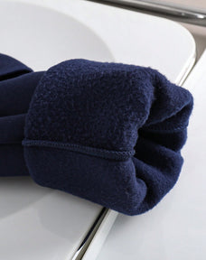 Navy Colorblock Crewneck Printed Kids Winter Suit