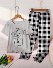 Bunny Hug Printed Half Sleeve Night Suit (7-14 Years)