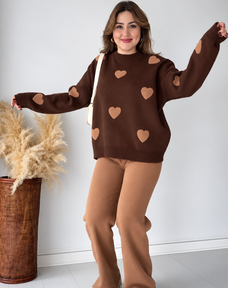 Winter Heart Printed 2 PC Co-Ord Set