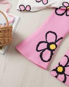 Flower Petals Half Sleeve Kids Suit