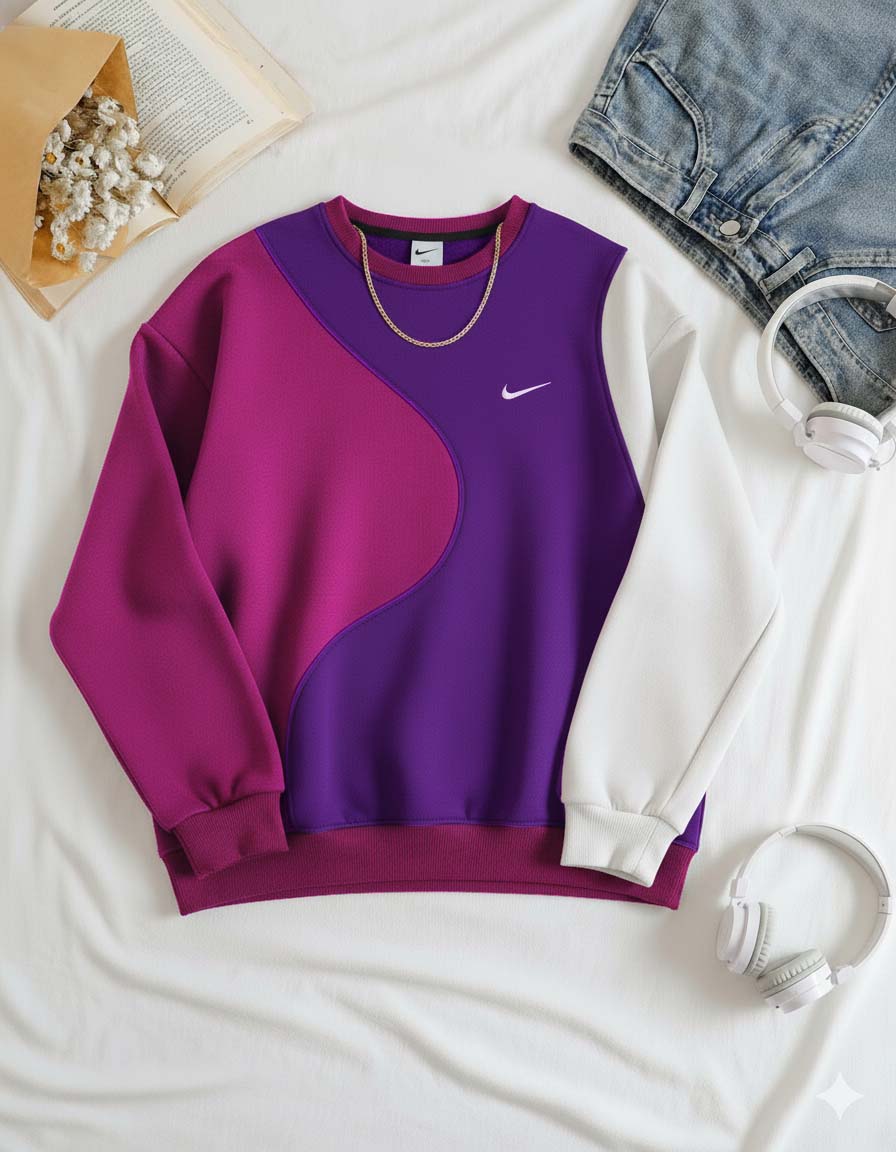 Winter Purple Multi Color Sweatshirt For Men
