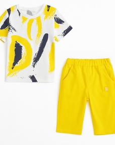 Yellow Rainbow Half Sleeve Kids Suit (Each)