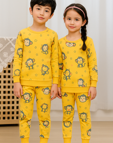 Monkey Printed Kids Winter Suit