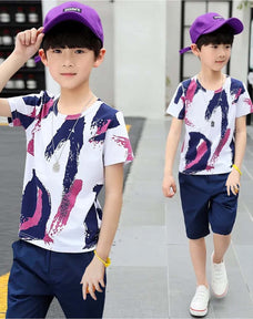 Purple Rainbow Half Sleeve Kids Suit (Each)