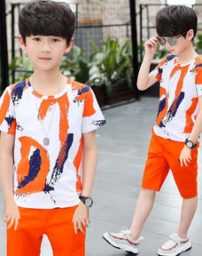 Orange Rainbow Half Sleeve Kids Suit (Each)