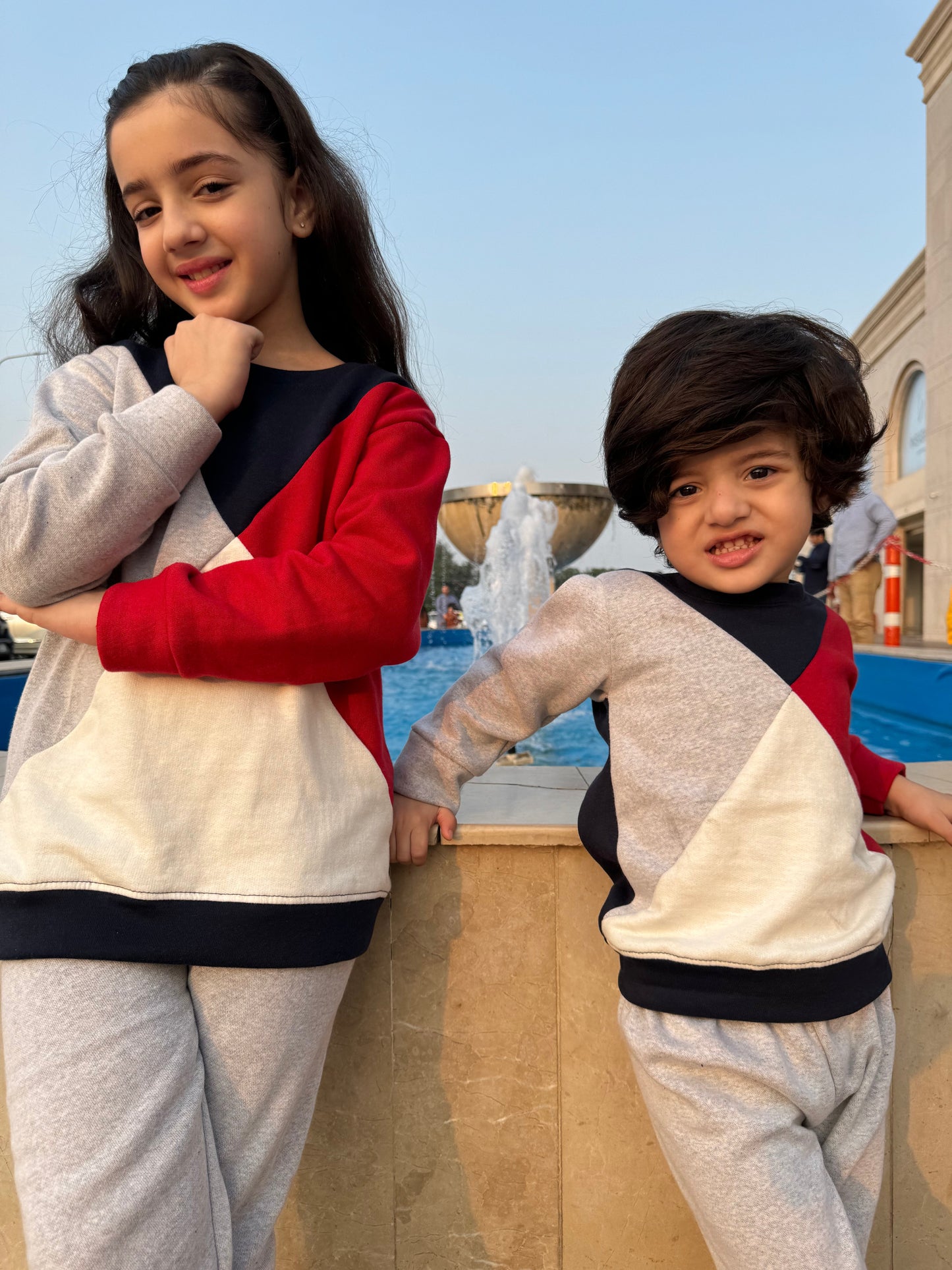 Triangle Panel Printed Kids Winter Suit