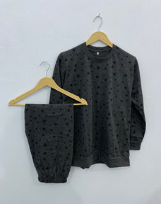 Charcoal Star Printed Night Suit