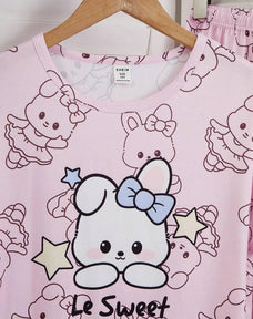 Sweet Bear Half Sleeve Printed Night Suit (7-14 Years)