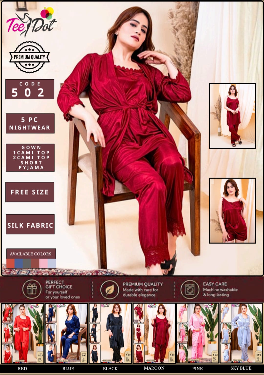 5 Piece Bridal Style Nighty
