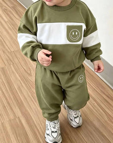 Smiley Face Pocket Printed Kids Winter Suit