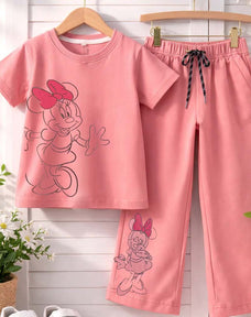 Pink Minnie Mouse Half Sleeve Kids Suit