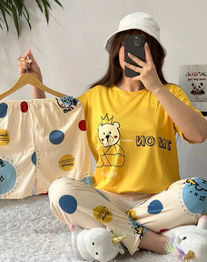 3 Piece Her King Nightwear