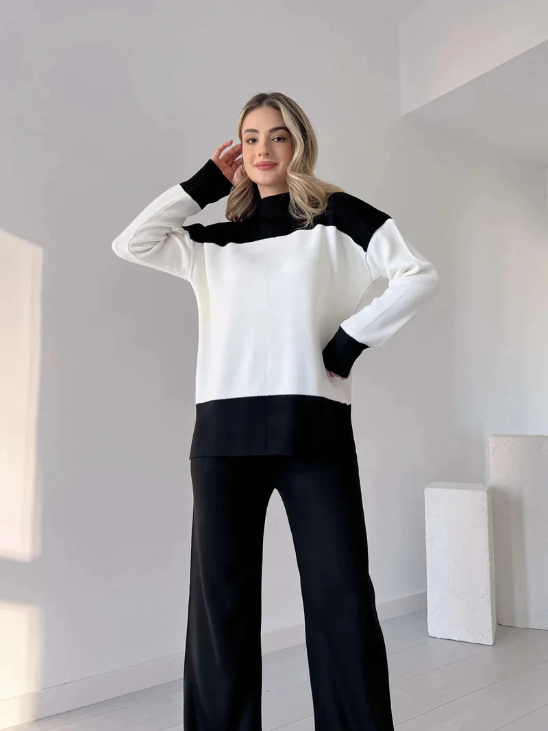 Winter Black Panel 2 PC Co-Ord Set