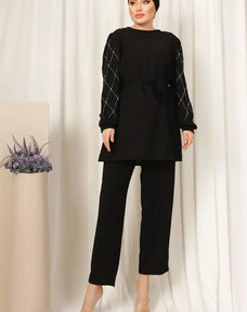 Winter Black Diamond Printed Co-Ord Set