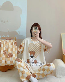 3 Piece Love Bear Nightwear