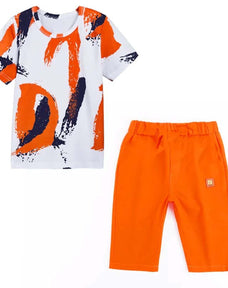 Orange Rainbow Half Sleeve Kids Suit (Each)
