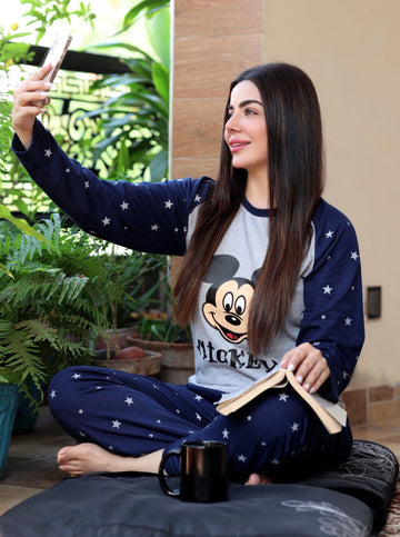 Mickey Star Printed Night Suit