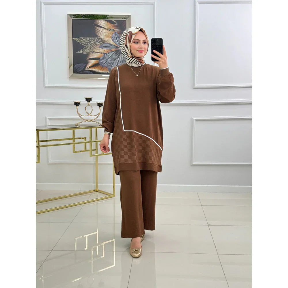 Winter Mosaic Printed Long Sleeves 2 PCs Co-Ord Set