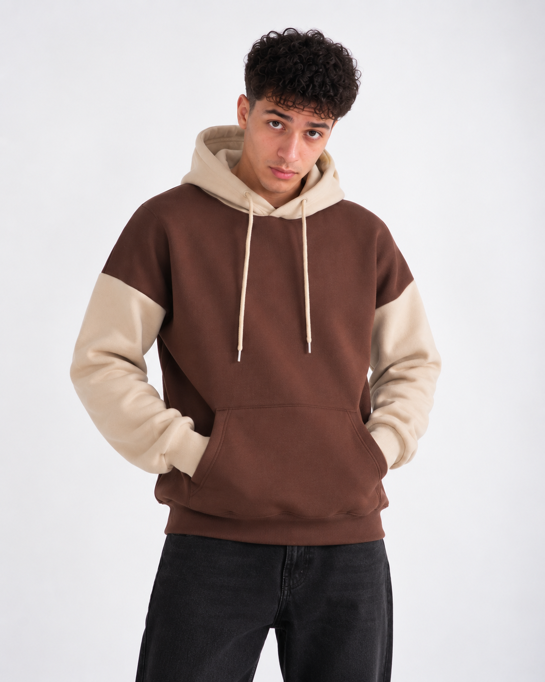 Winter Coffee With Cream Basic Hoodie For Men