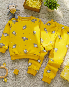 Monkey Printed Kids Winter Suit