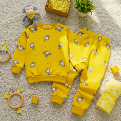 Monkey Printed Kids Winter Suit