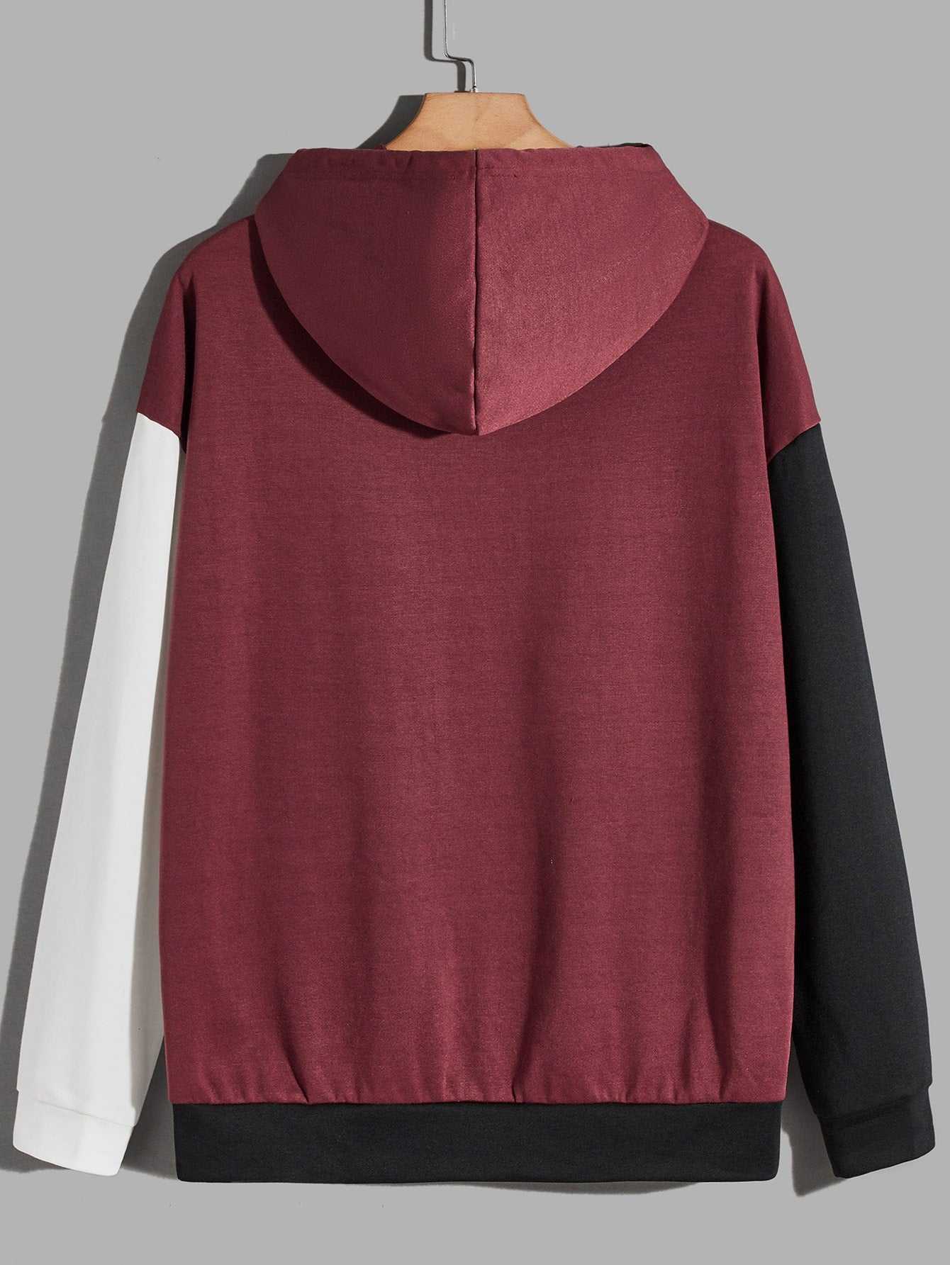 Winter Maroon Black Hoodie For Men