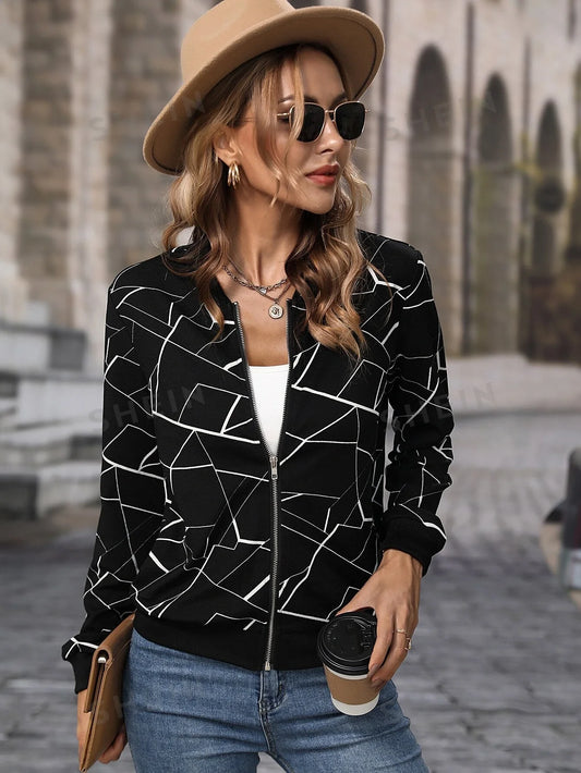 Unisex Winter Geo Printed Jacket