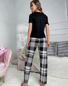 White Heart Printed Night Suit