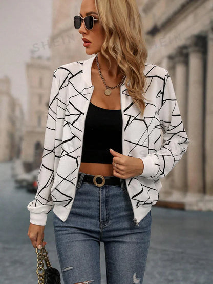 Unisex Winter Geo Printed Jacket