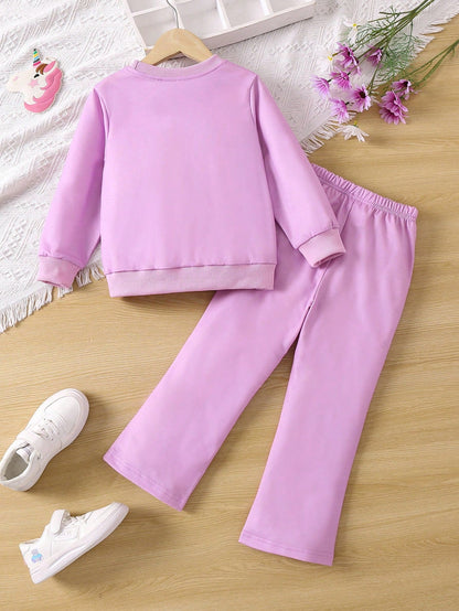 Pinkish Horse Printed Kids Winter Suit