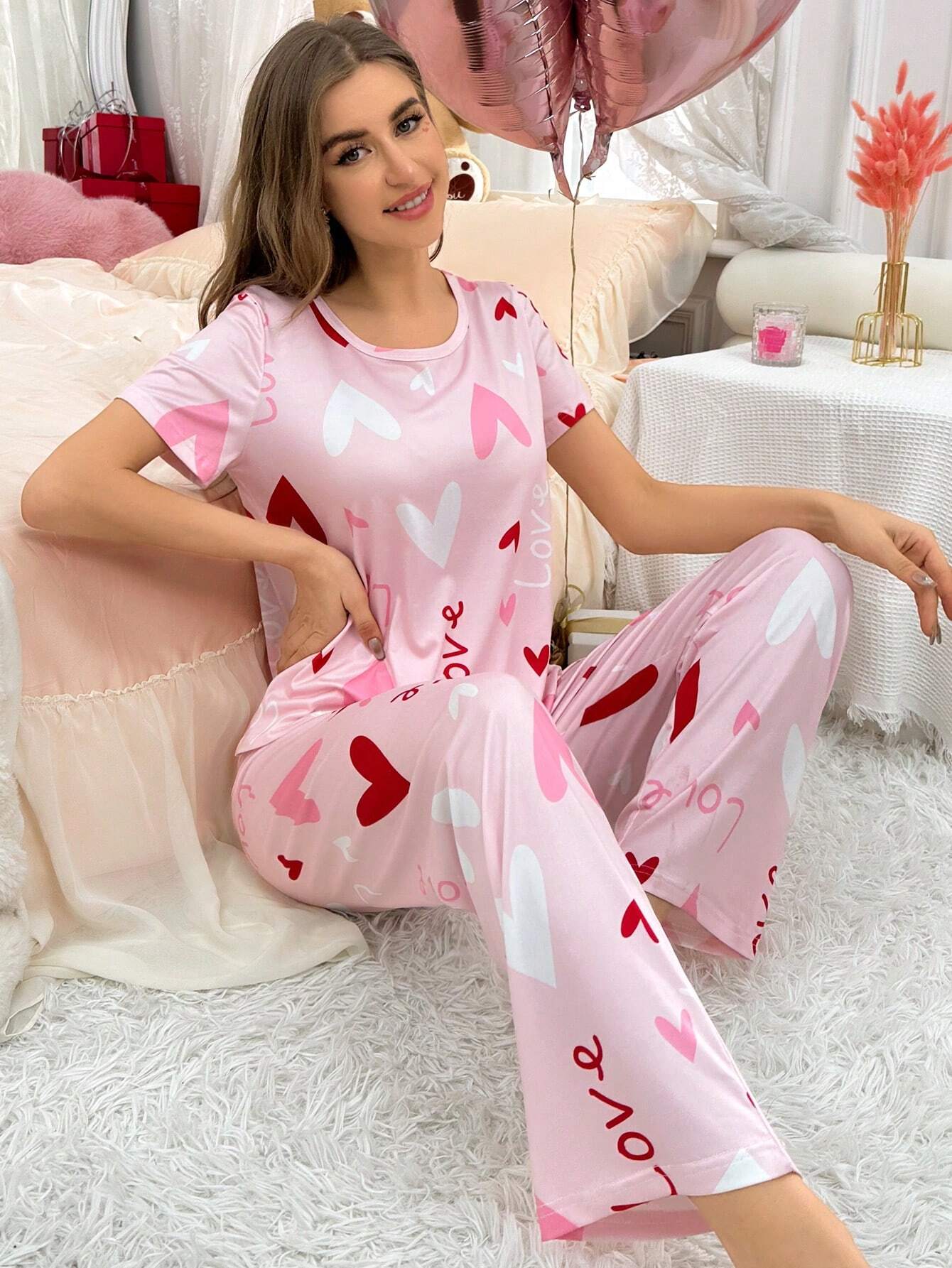 Valentine Printed Night Suit