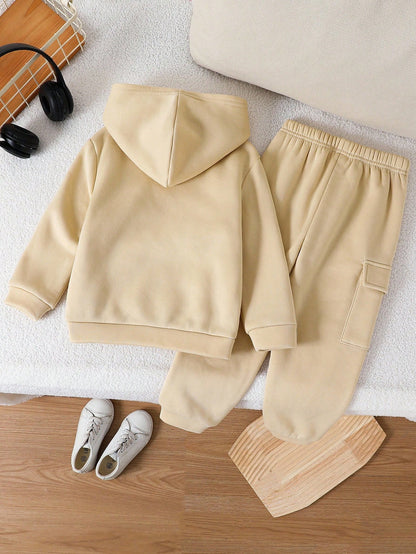 Cute Bear Hoodie Style Printed Kids Winter Suit