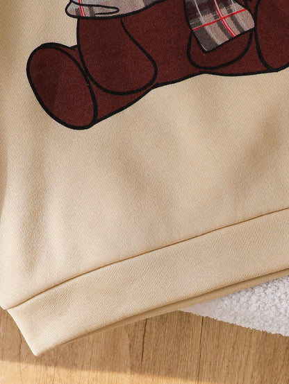 Brown Panda Printed Kids Winter Suit