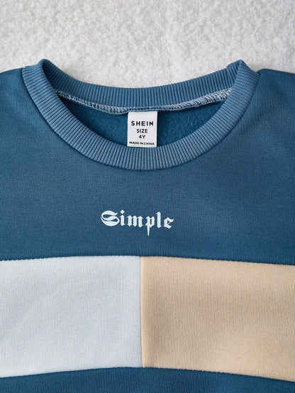 Simple Letter Printed Kids Winter Suit
