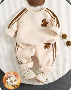 Brown Baby Panda Printed Kids Winter Suit