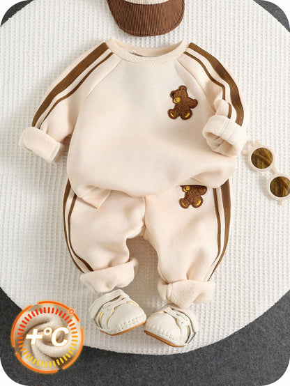 Brown Baby Panda Printed Kids Winter Suit