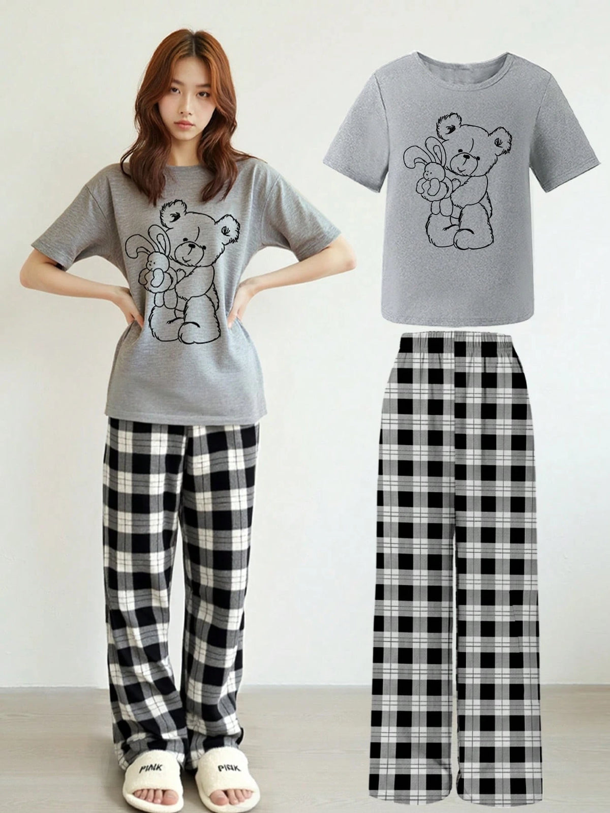 Bunny Hug Printed Half Sleeve Night Suit (7-14 Years)