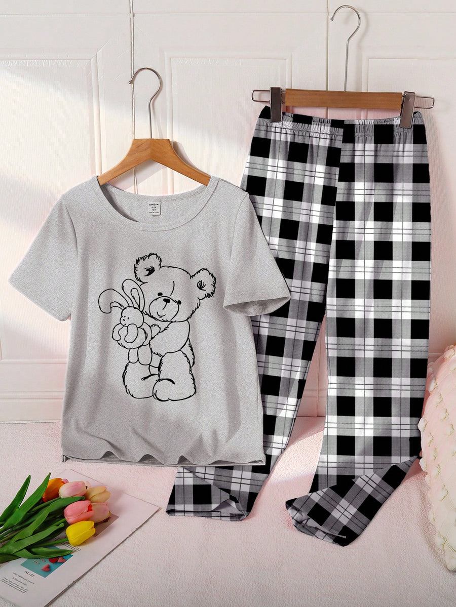 Bunny Hug Printed Half Sleeve Night Suit (7-14 Years)