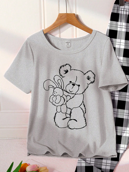 Bunny Hug Printed Half Sleeve Night Suit (7-14 Years)