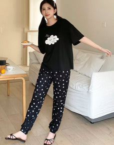 Cloud Half Sleeve Printed Night Suit (7-16 Years)