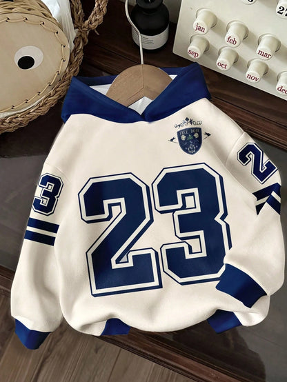 Winter Navy & Cream 23 Pullover Hoodie For Men