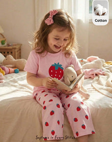 Strawberry Half Sleeve Kids Suit