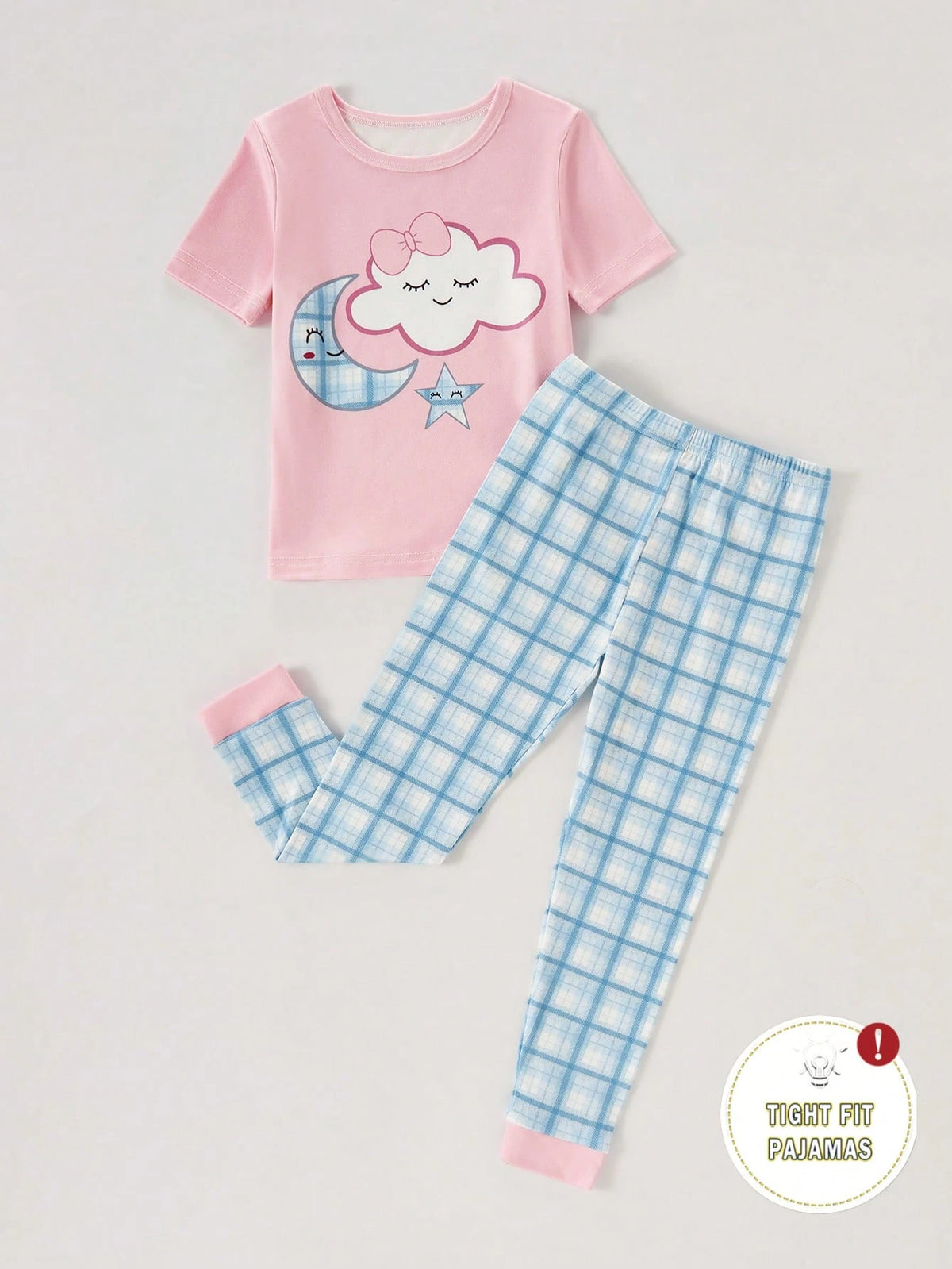 Moon &amp; Cloud Printed Half Sleeve Kids Suit