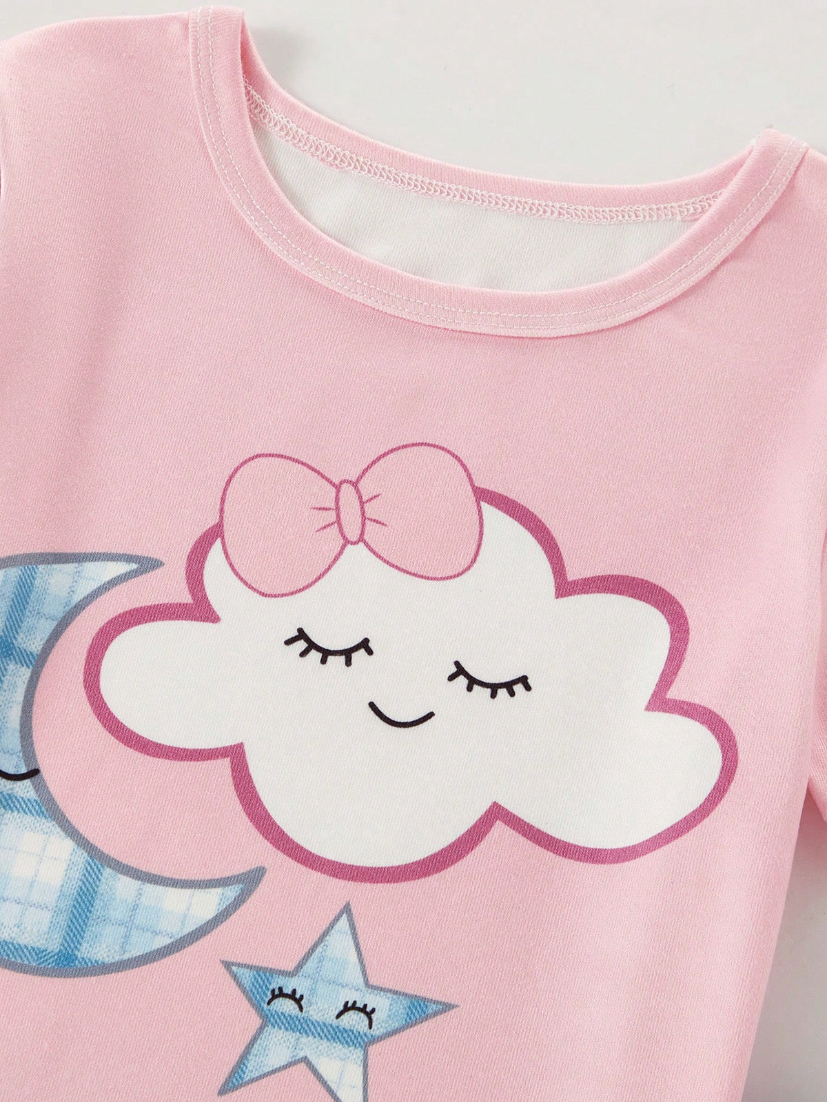 Moon &amp; Cloud Printed Half Sleeve Kids Suit