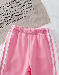 Pink Heart Printed Kids Winter Suit