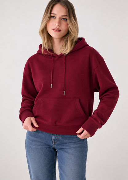 Winter Maroon Basic Hoodie
