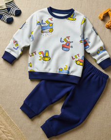 Truck Printed Kids Winter Suit