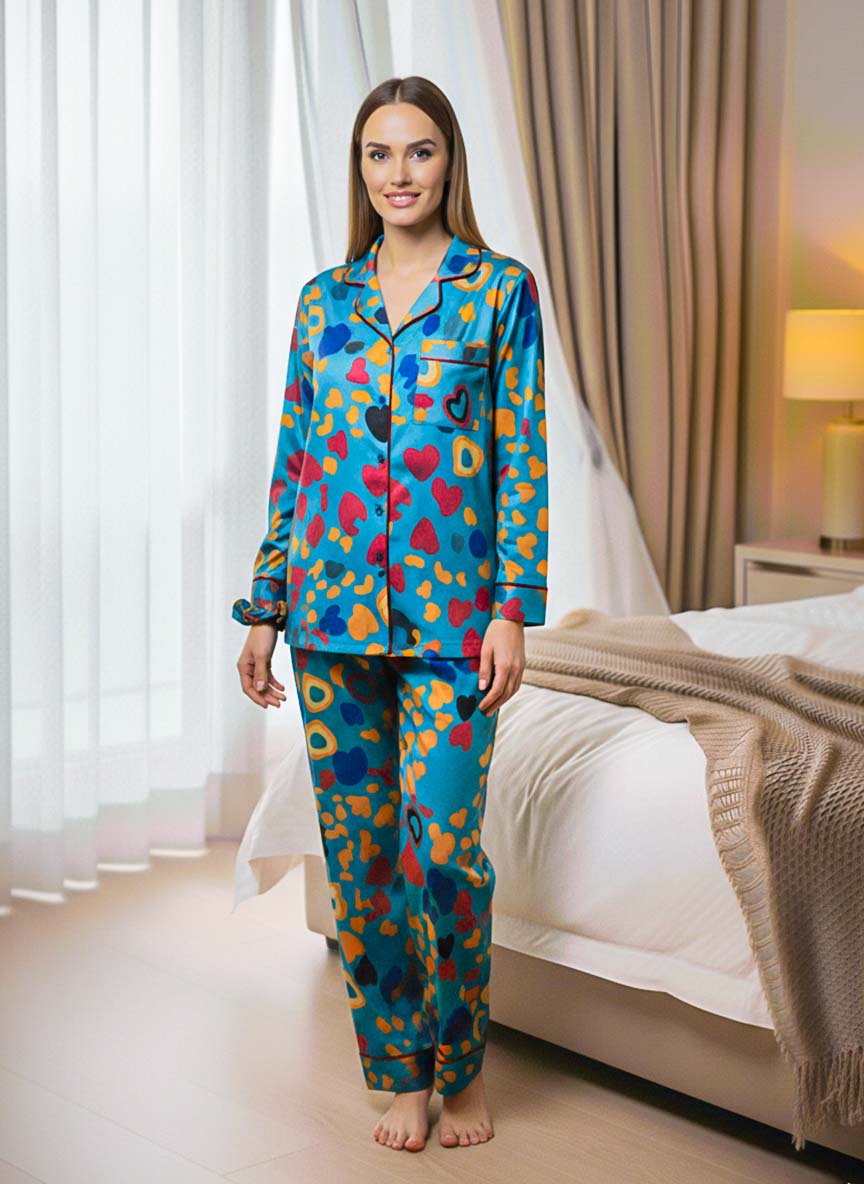 Imported Linen Printed Pattern Print PJ Set-LP23