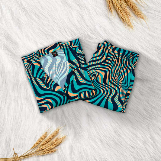 Imported Linen Printed Mint Bloom PJ Set-LP18