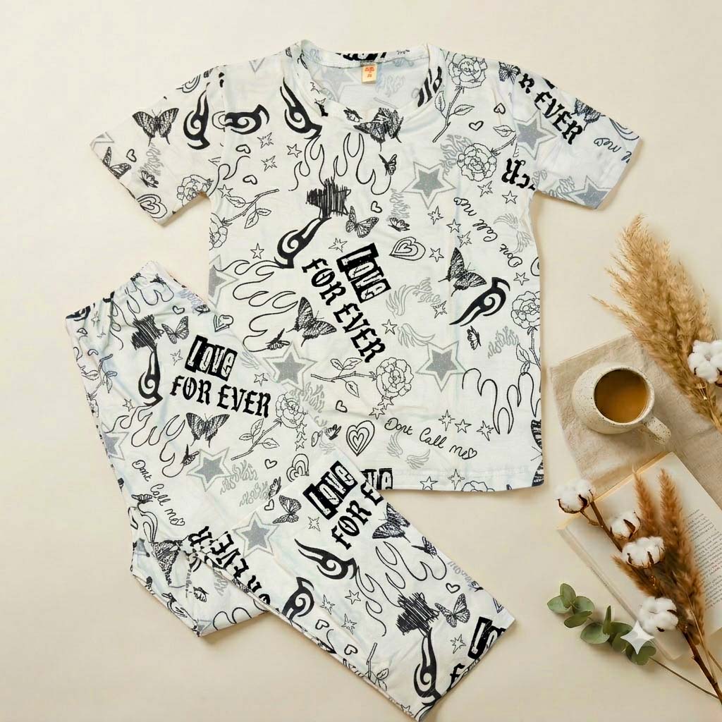 Forever Flower Printed Night Suit